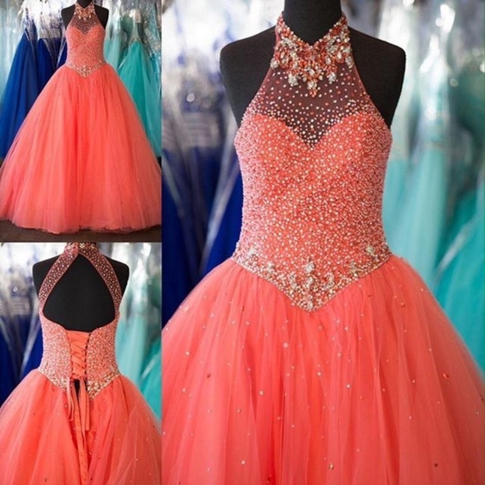 Alexandra’s Boutique Coral quinceanera dress